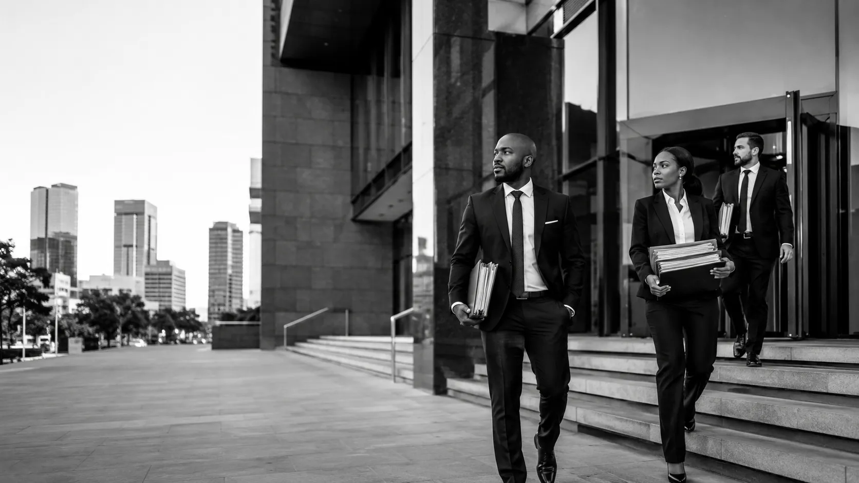 Attorneys reviewing a commercial dispute matter file