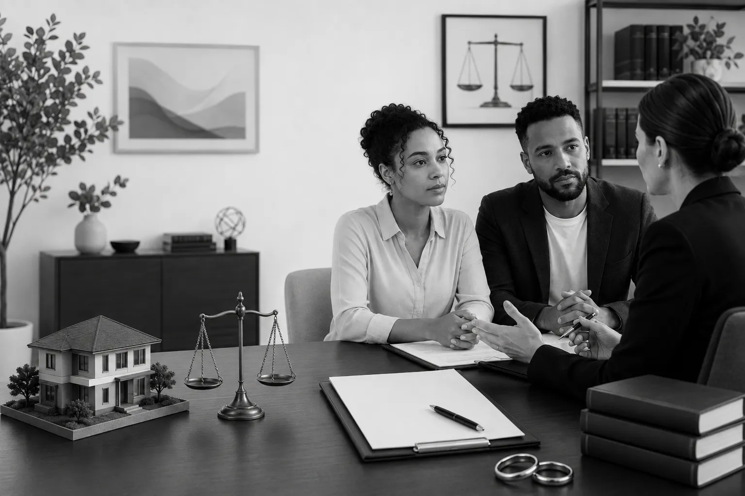 Divorce attorney explaining matrimonial property consequences